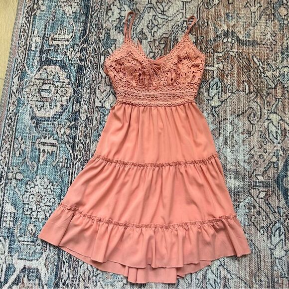 ECOWISH‎ Womens V-Neck Spaghetti Strap Bowknot Backless Sleeveless Lace Mini - Picture 11 of 15